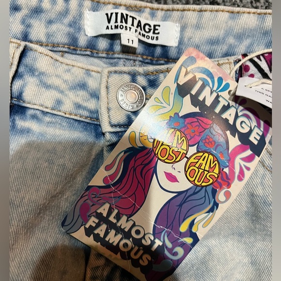 Vintage  Jeans 80s 70s Patchwork Denim Pants Statement Boho Festival Y2K size 11 - Picture 2 of 6